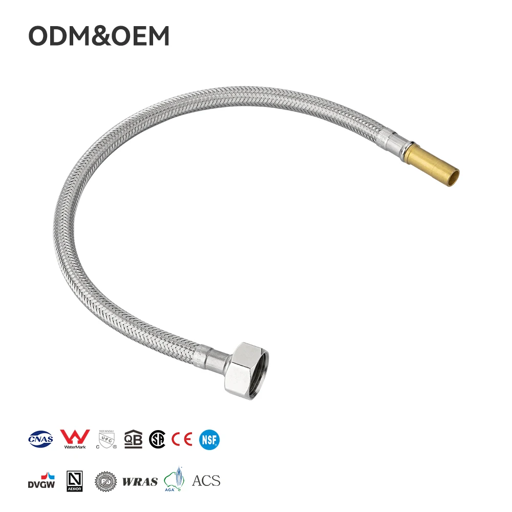 PPW Nowoczesny trwały elastyczny wąż toaletowy ze stali nierdzewnej SUS304, 1/2 cala, łazienkowa instalacja sanitarna, rura wewnętrzna PEX, miedziany fitting