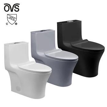 OVS Cupc Bathroom Luxury Modern Sanitary Ware Water Closet Ceramic Commode Toilet Bowl Wc Gray Black Color One Piece Toilet