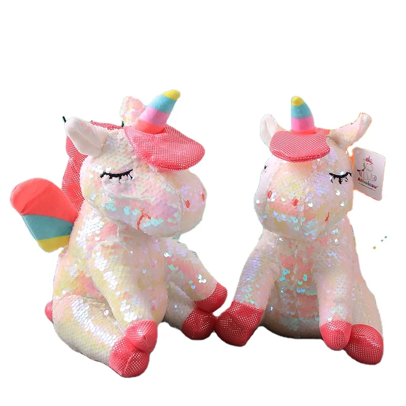 Flip Sequin unicorn pillow(not cover) w/stuffing 30cm Toys Soft