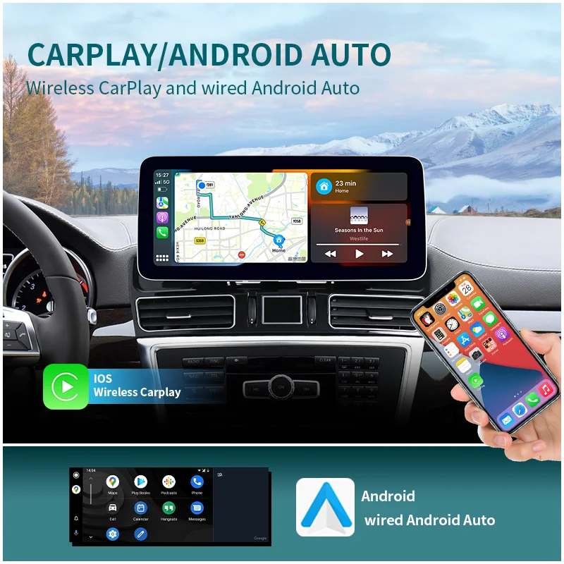 Klyde Android 13 Car Radio for Mercedes Benz GLE GLS Class W166 X166 Wireless Carplay Auto Multimedia Player Screen