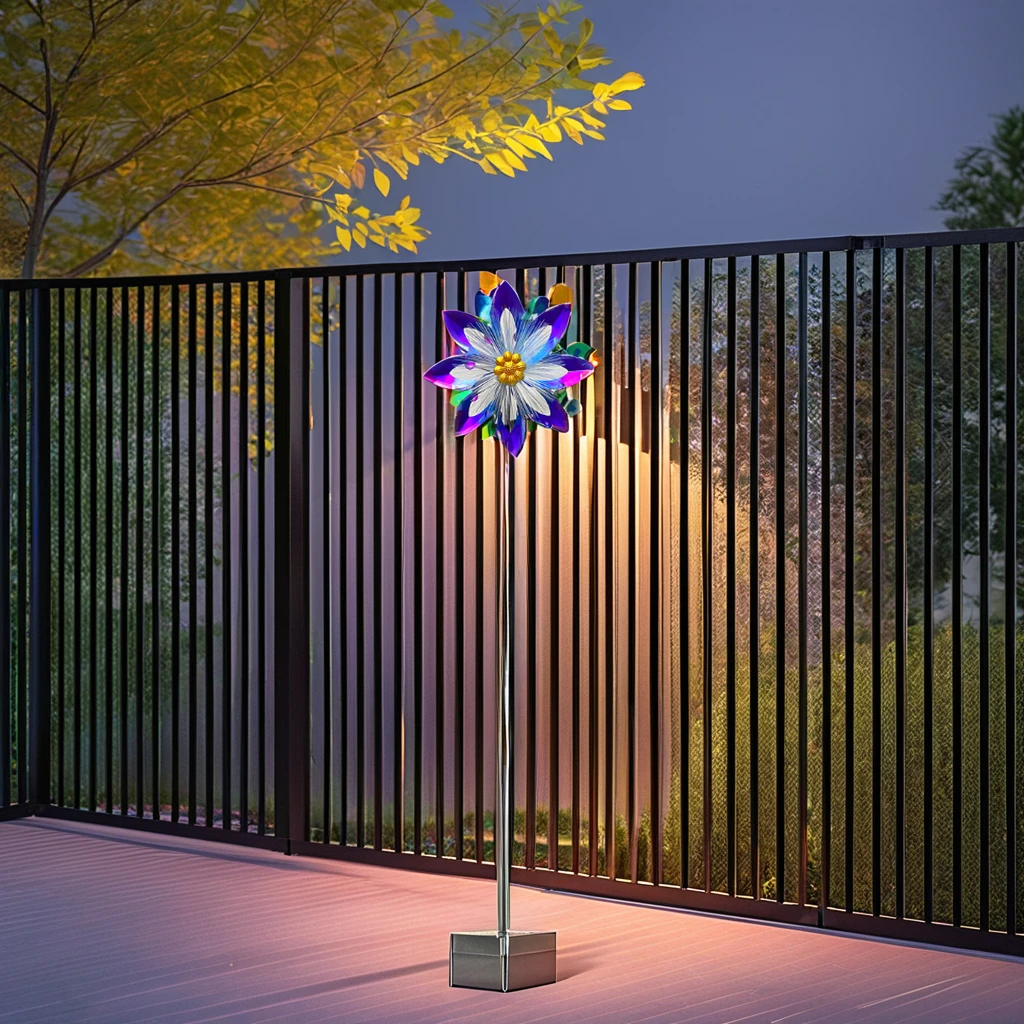 Solar Light LED Metal Decorative for Garden Wind Spinner Stake