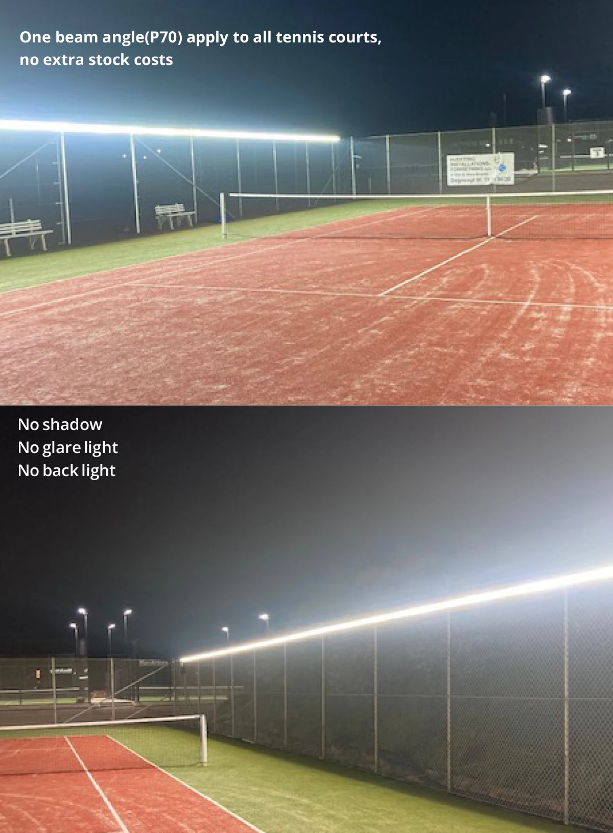 Système d'éclairage pour court de padel 1200w Lumière linéaire LED