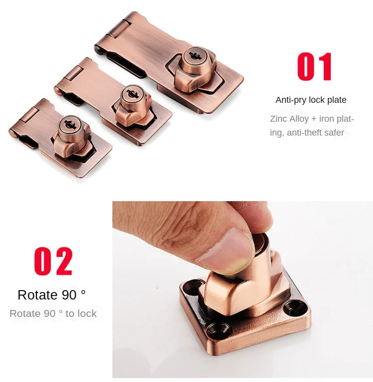 2.5/3/4 Inch Punch Free Buckle Row Lock Locking Hasp And Staple With ...