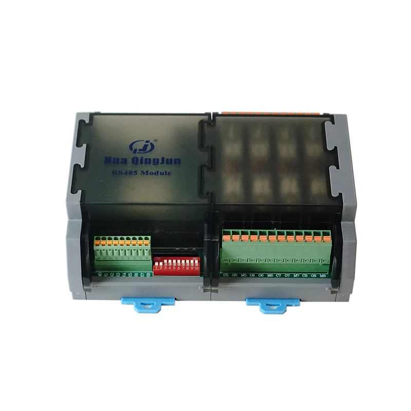 Huaqingjun 8-Channel Inputs Outputs RS485 LAN Relay Module IO Modbus RTU & TCP RJ45 SPDT G2R-1 Relays for Greenhouse