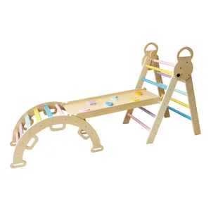 Montessori Educational Furniture Toys Outdoor Toddler Climbing Frame 3+ Year Olds Playground Jungle Gyms Made of Wood