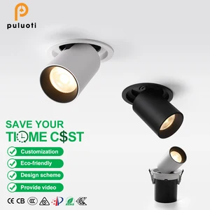 PULUOTI Modern Aluminum LED Recessed Spot Light Adjustable Angle High CRI97 3-Year Warranty Indoor 24 Beam Angle for Residential