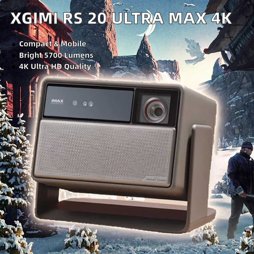 使用5時間XGIMI RS 20 Ultra Max高輝度版変圧器Fire TV XGIMI RS 20 Ultra Max 4K Projector | 5700 ISO Lumens | Android 9