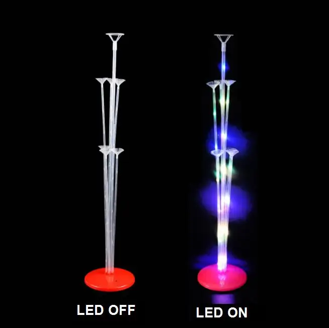 Party Decoration Large Transparent LED Balloon Stick Latex Balloon Stick Stand with LED