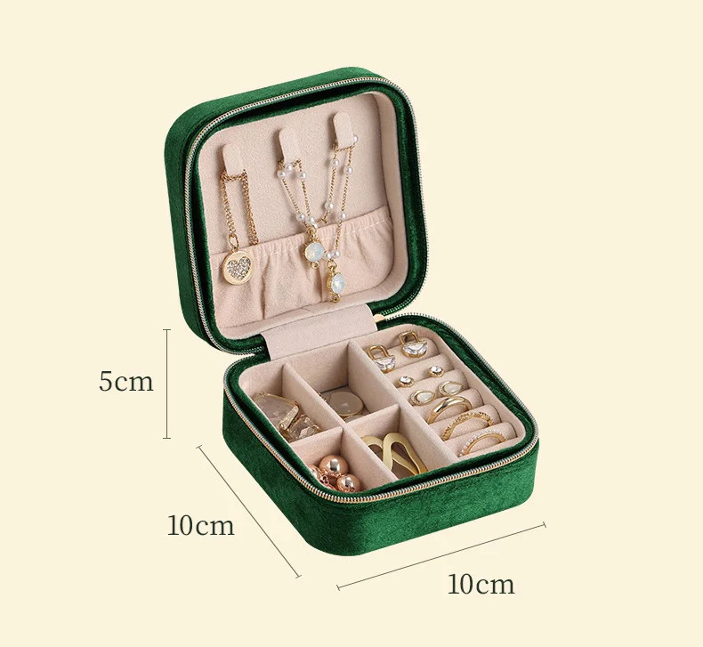Portable Jewelry Box Small Ring Necklace Travel Jewellery Organizer