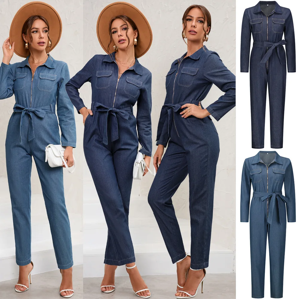 jumpsuits for women one-piece jumpsuits overalls denim jeans bib trousers  long pants dungarees - Walmart.com