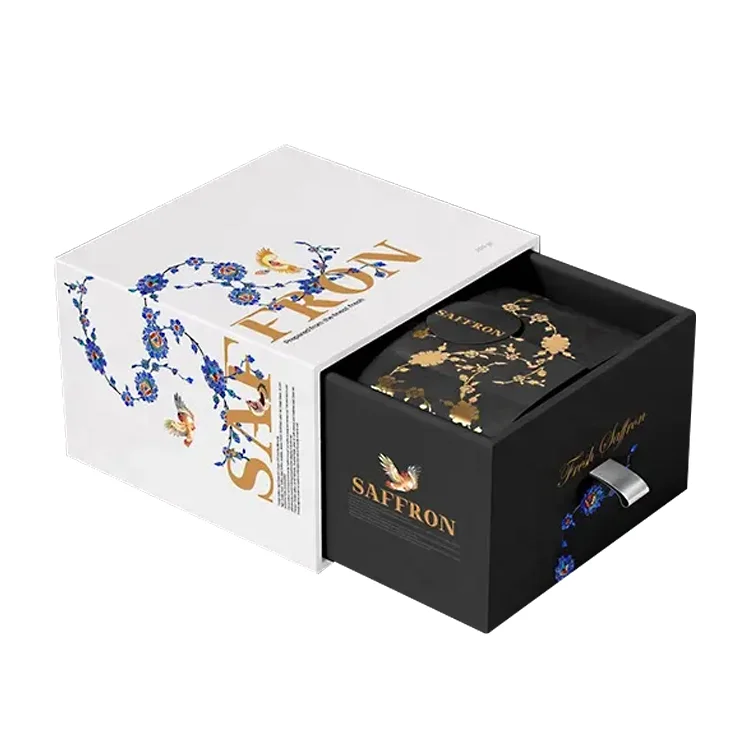 Custom Cardboard Paper Spice Gift Box Safran Saffron Packing Box Bottle