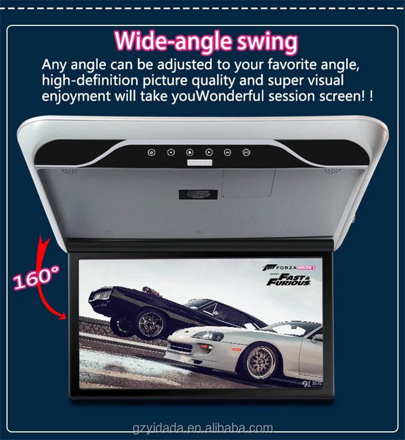 19 Inch Motorized Van Bus Roof Mount Flipdown Monitor For Car Entertainment System Video Fhd