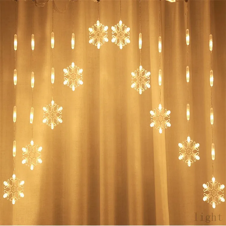 LED Garland Curtain Snowflake Fairy String Lights Garland on the Window Curtain Festoon Christmas Decorations for Home Room