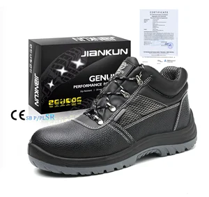 JIANKUN China S3 SR Customizable Safety Shoes Engineers Non-Slip Waterproof PU Steel Toe Outdoor Construction Work Summer Winter