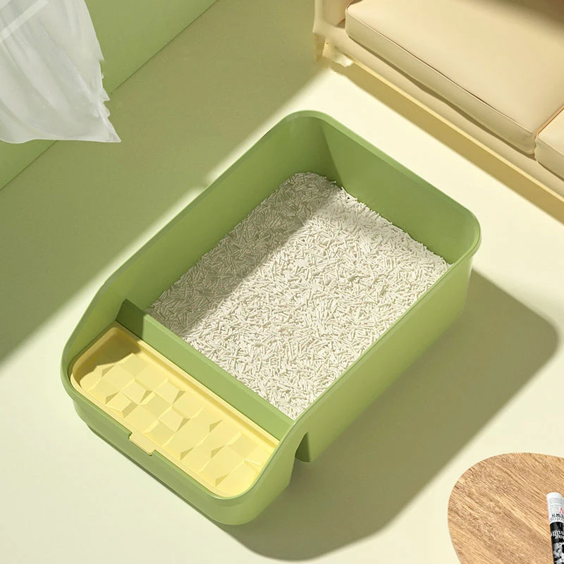 2023 Reusable Cat Litter Box Sifting Green Square Shape Cat Toilet Anti