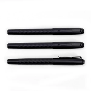Luxury Heavy Custom Black Metal Roller Gel Pen with Logo