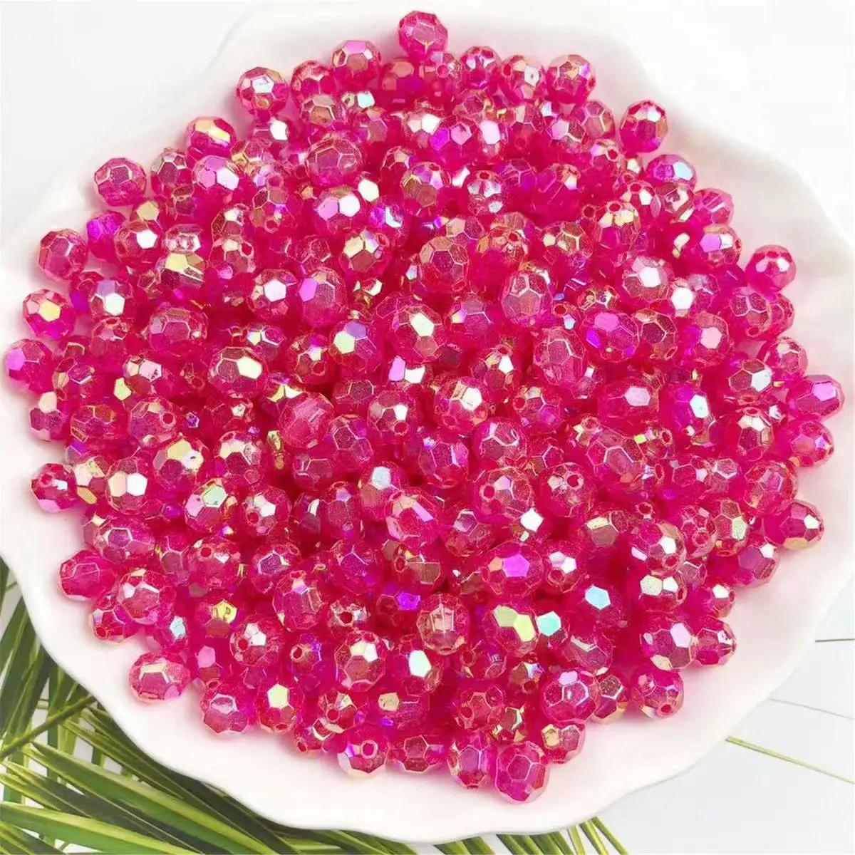 Hot Sales Acrylic Plastic Beads Transparent Faceted Round 6mm 8mm 10mm ...