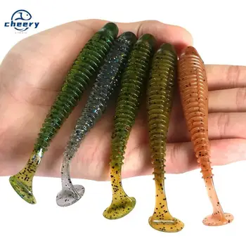 CHEERY 12cm 8.5g Cheery 3D Eyes Paddle Tail Swim Baits Artificial Soft Bait Fishing Lure for Marlin Perch for River – Soft Lure – view 2
