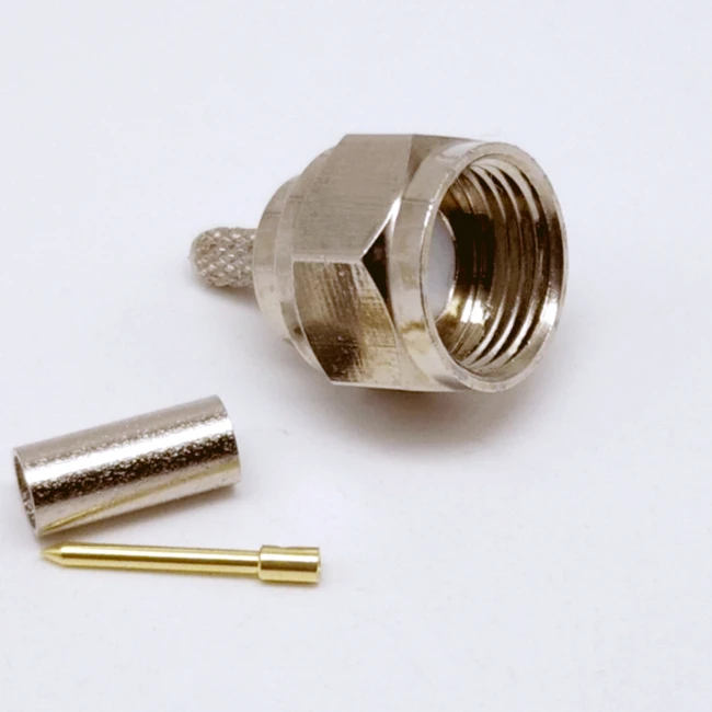 F Male Crimp Type RF Connector for RG174/RG179/RG316/RG58/LMR200 Coaxial Cable
