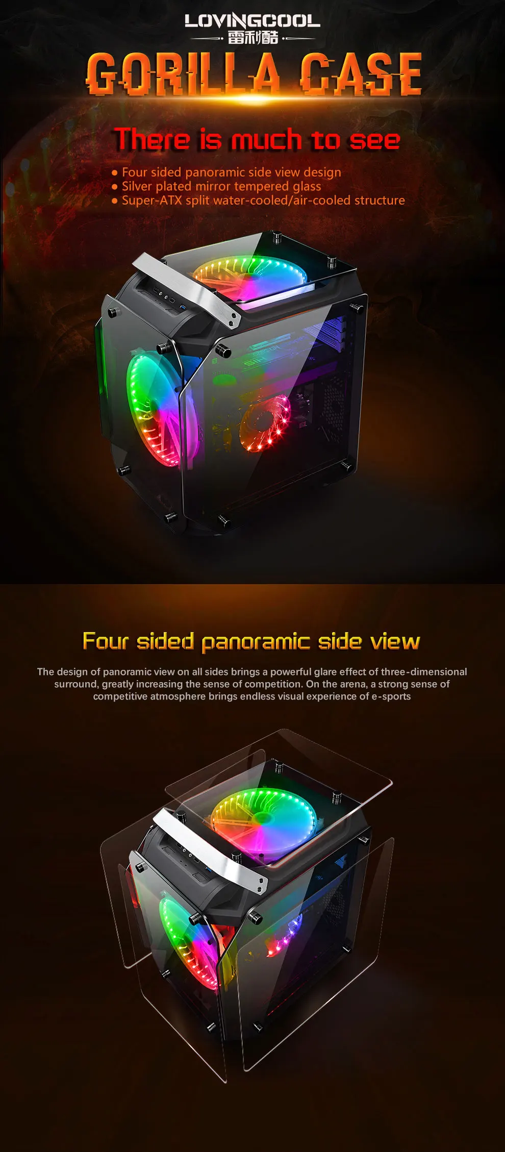Lovingcool PC Case - Tower Cool Design for Gaming