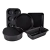 Juego de moldes para tartas de 5 piezas, negro