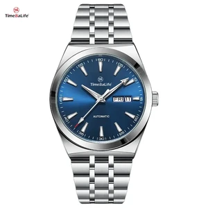 Custom Logo New Luxury Brand Sapphire Mirror NH36 Automatic Mechanical Luminous Classic Men's Watch with Calendar Week Display