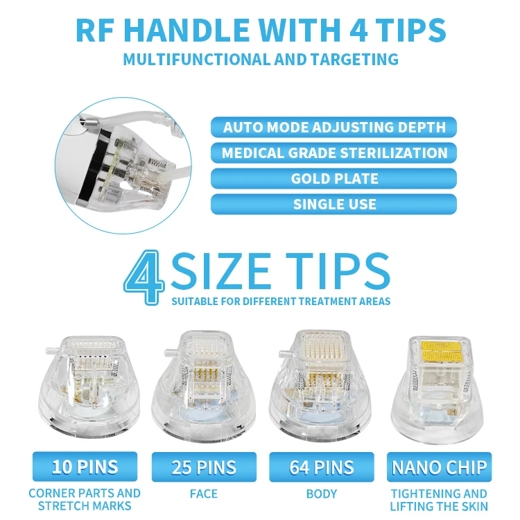 Discover the advanced 3-in-1 RF microneedling machine featuring fractional RF, cooling ice hammer, and monopolar RF acne pen. Designed for clinics seeking skin tightening, acne reduction, and collagen regeneration with precision technology. RF Microneedling Machine 3-in-1 – Professional Fractional RF Skin Rejuvenation System