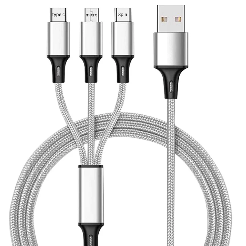 Cantell 1,2 m зарядный кабель для мобильного телефона 3 в 1 USB кабель для быстрой зарядки