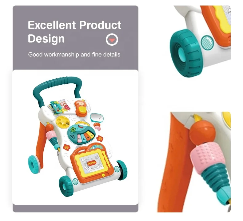 Многофункциональная модель ручной обучающий детский ходунок для коляски музыкальная игрушка