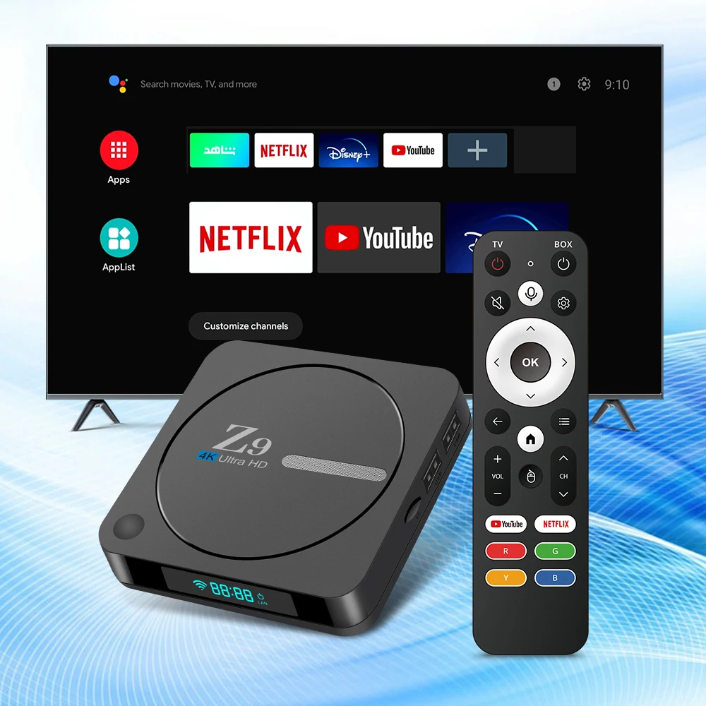 2024 TV Box Android 12 Z9 ATV RK3528 with BT Voice Remote