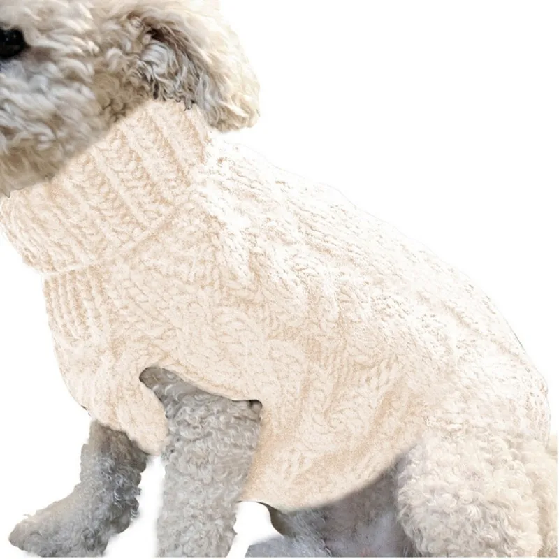 product-750-750 Autumn Winter Pet Dog Sweater Fashionable Solid Color Twist Knitted Warm Clothing Comfortable XL Size Multiple Colors Available