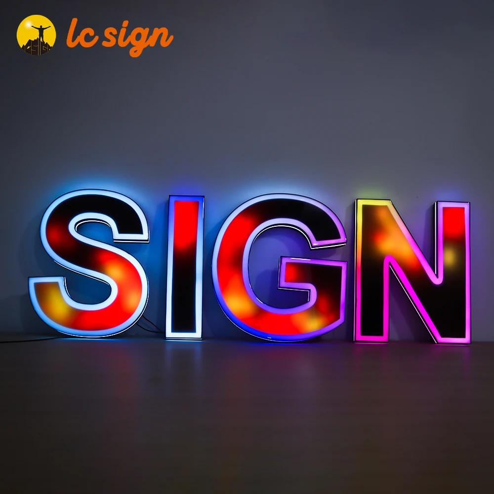 Wholesale Custom RGB Led Sign Led Illuminated Sign 3D Logo Frame Led Letter Sign Board for Wall Decor