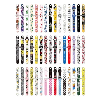 Customized Silicone Watch Bands for iWatch Seres 5 6 7 8 Fit for 38 40 41 42 45 49mm A Variety of Colorful Patterns to Choose