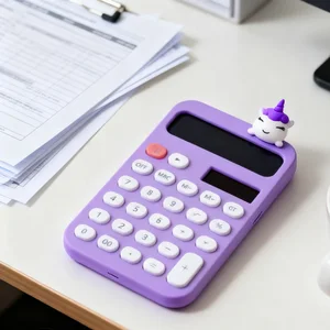 Custom OEM Plastic Digital Solar Calculator with Battery Power for School Scientific Usage and Alarm