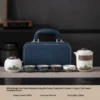 White green mountain bird+small blue bag