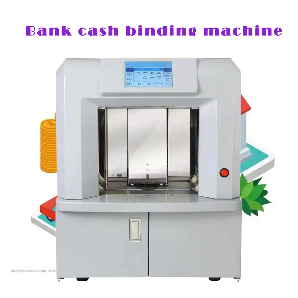 Banknotes Rapping Machine Fully Automatic Banknote Binder One-Button Three-Pass Note Strap ...