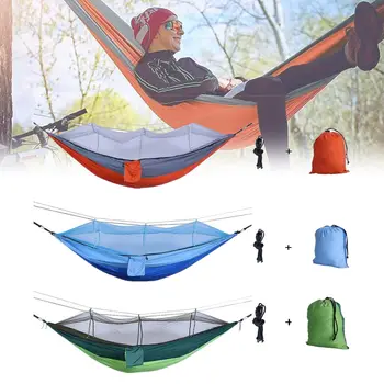 High Quality Safe Enough Customization Outdoor Double And Single Anti Rollover Sport Tour Camping Portable 210T Swing Hammock