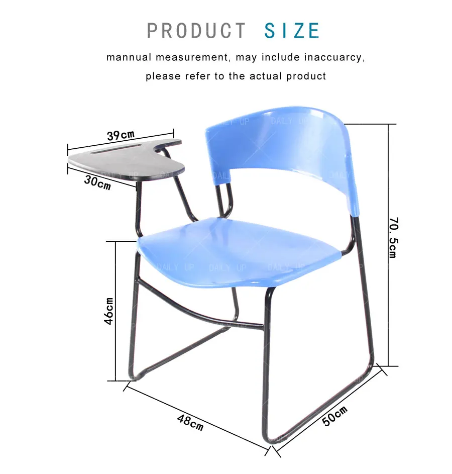 Office Training Chair With Tablet Sled Metal Frame Classroom Study Chair With Book Holder And Large Seat For Student Wholesale