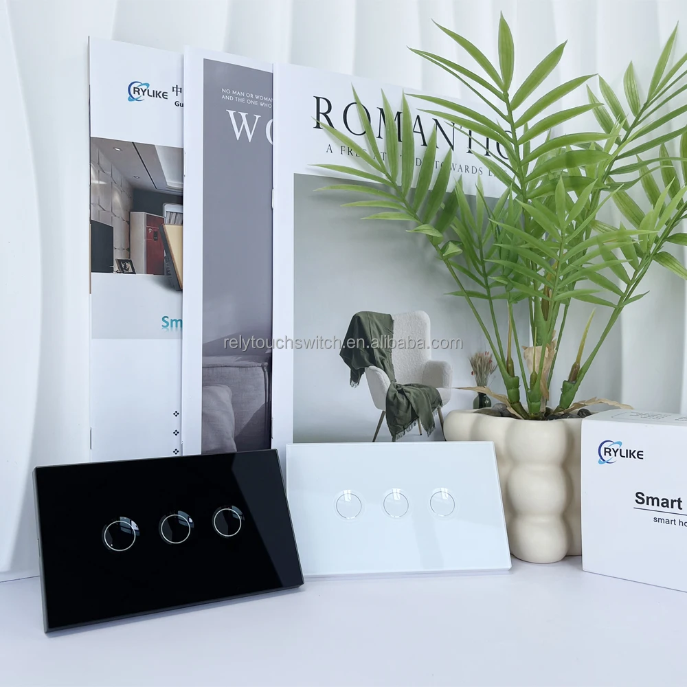 Tuya Wifi Smart Touch Switch Light Without No Neutral Wire Glass Wall Eu 2 Way 1/2/3/4 Gang For Alexa Google Home - Dimension (l*w*h): 15x15x10 Centimeter (cm) At Best Price In Shenzhen