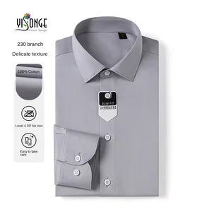 Men's Professional Dress White Formal Style Business Shirt 230 Satin Cotton Long Sleeve Grade DP4.0 Non-Iron Autumn Season