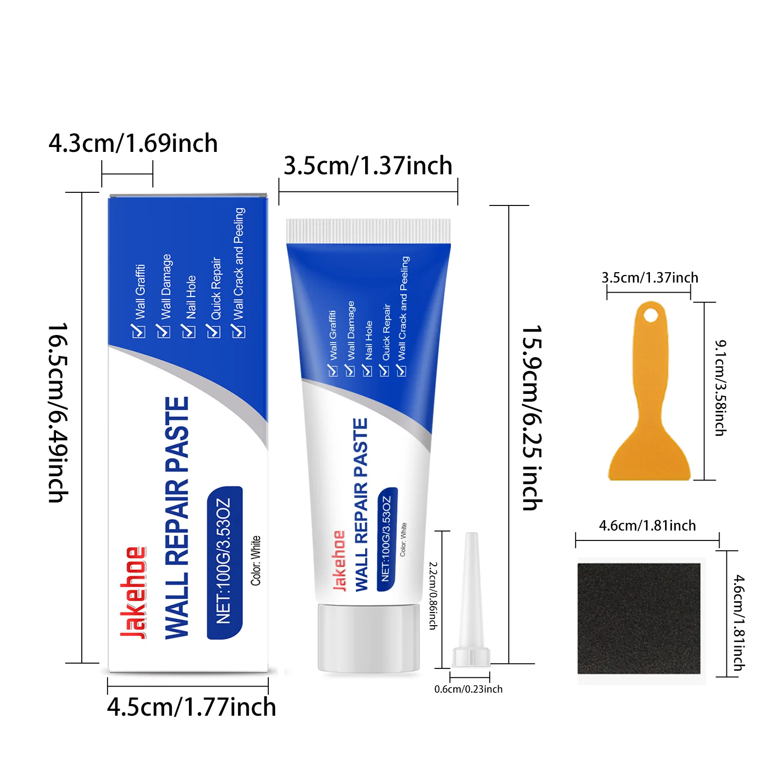 Wall Care Kit: Home Wall Stain and Graffiti Removal, Wall Paint Peeling and Crack Repair Paste