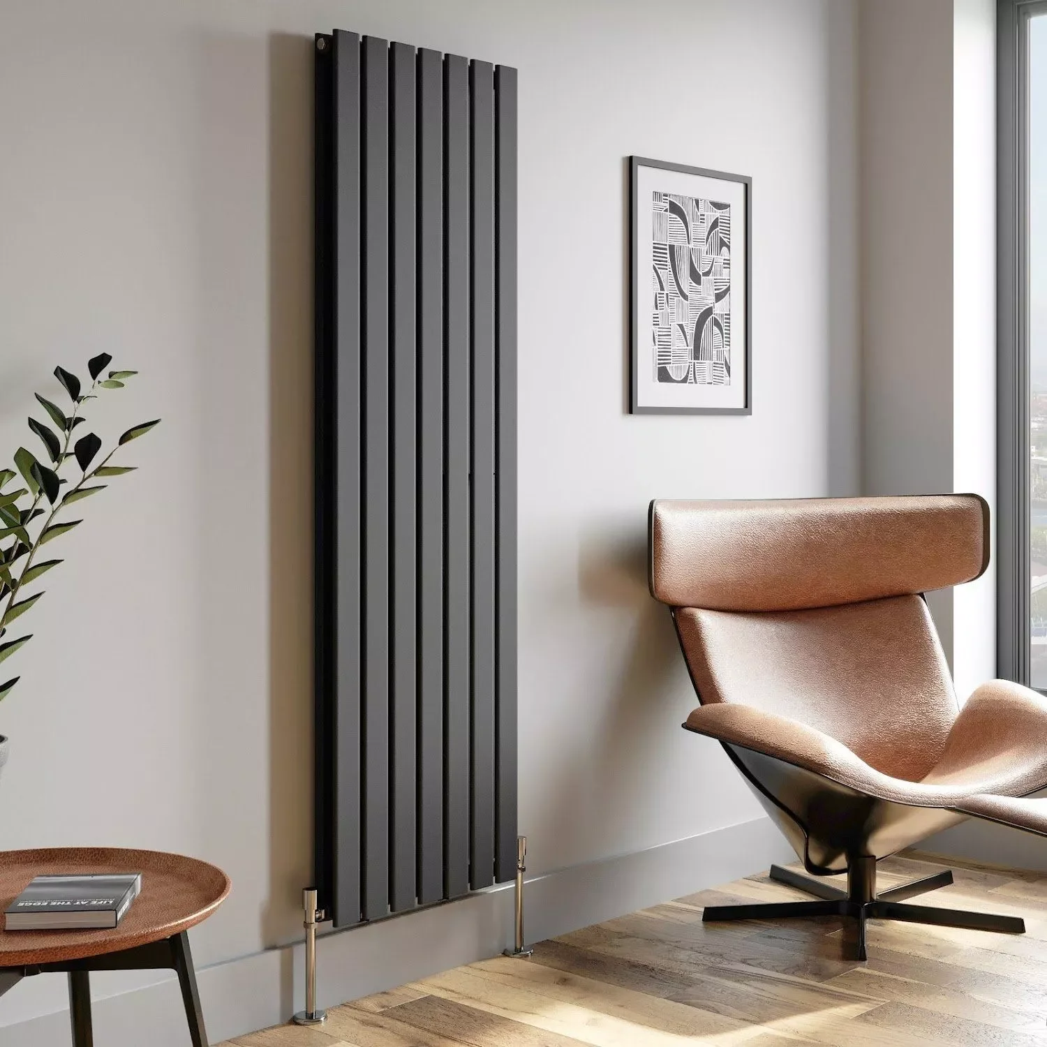 Wall Guard Radiator Modern Double Flat Tube Anthracite Steel Panel Radiators for Hot Water ...