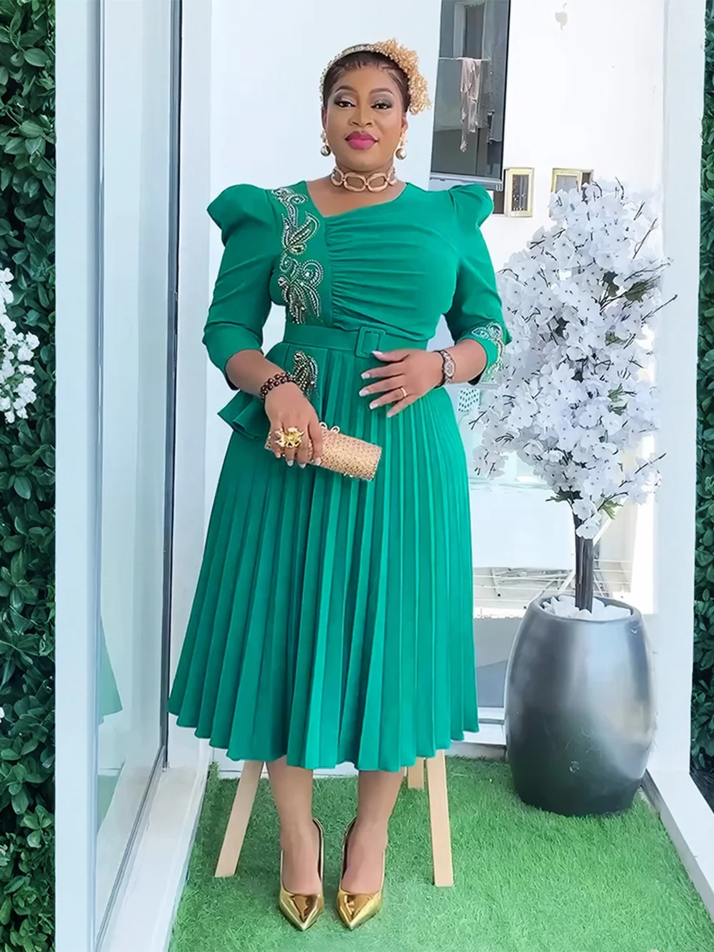 Elegant African Dresses for Women African Clothing Plus Size Wedding Party Dress Dashiki Ankara Office Lady Outfit Robe Dress Elegant African Dresses for Women African Clothing Plus Size Wedding Party Dress Dashiki Ankara Office Lady Outfit Robe Dress