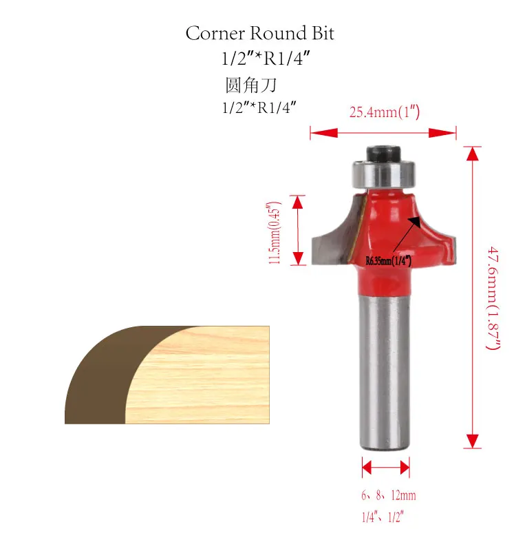 12pcs Router Bits Set Tool Kit Carbide Professional Milling Cutter