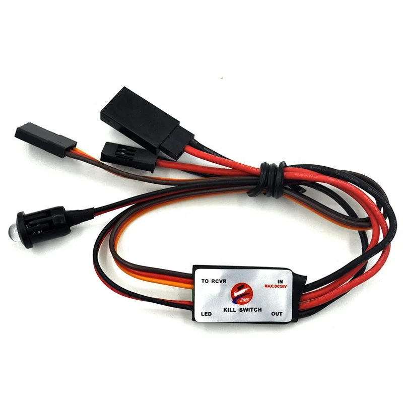 Interruttore Kill Switch Ottico Rcexl Per Motori A Gas RC, Spegnimento Motore Da Remoto, Con LED, 38x18 Mm, 15g, Per Aerei Modello