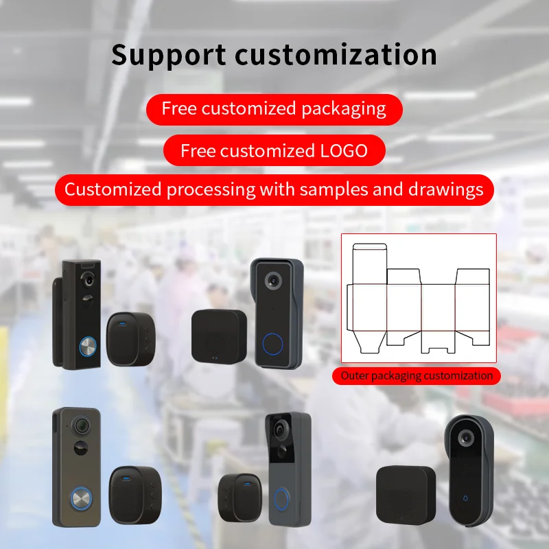 Dual Audio Wireless Doorbell Camera with Monitor Bluetooth Mobile APP Supported Door Phones