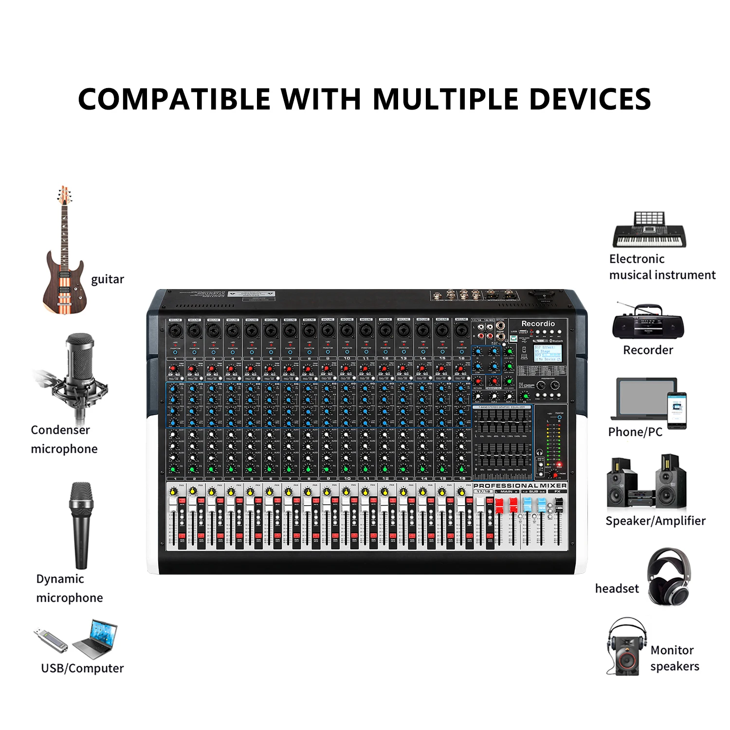 GAX-TFS20 Professional 20 Channel Digital Sound Professional Mixer
