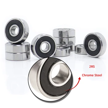 2 Pezzi Cuscinetti A Sfere R4-2RS - 1/4x5/8x0.196 Pollici, Acciaio Al Cromo, Doppia Guarnizione, ABEC3