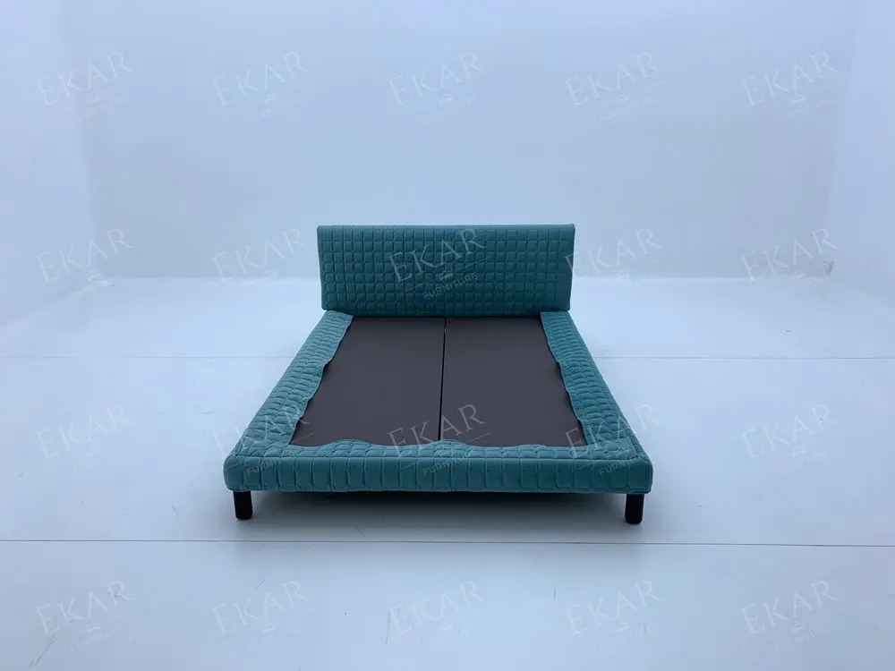 smoked finish removable cushion bed-70