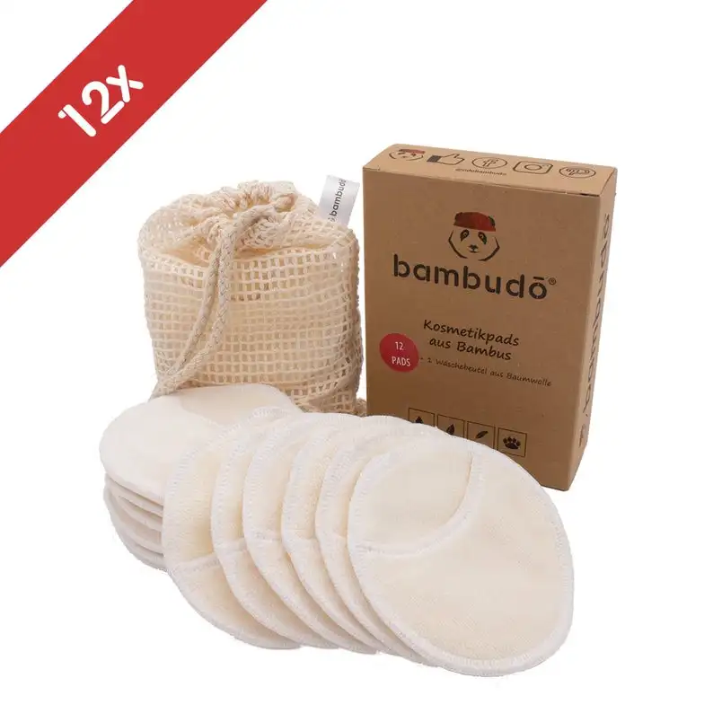 High Quality 100 Organic Reusable Bamboo Cotton Rounds Washable Eco